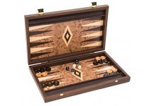 (image for) Andreas Luxury Burl Backgammon Set from Greece 18 7/8"