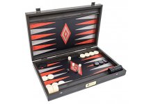 (image for) Athena Luxury Black Oak Backgammon Set from Greece 18 1/2"