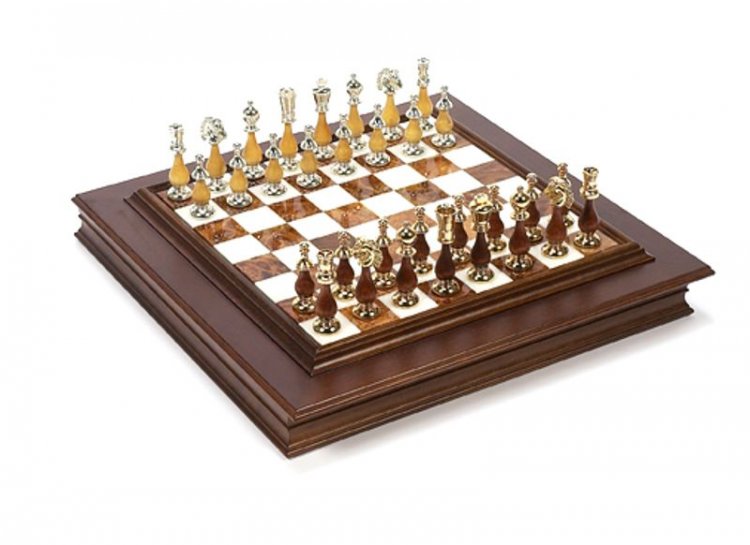 (image for) Francesca 24K Chessmen & Napolitano Board from Italy - Click Image to Close